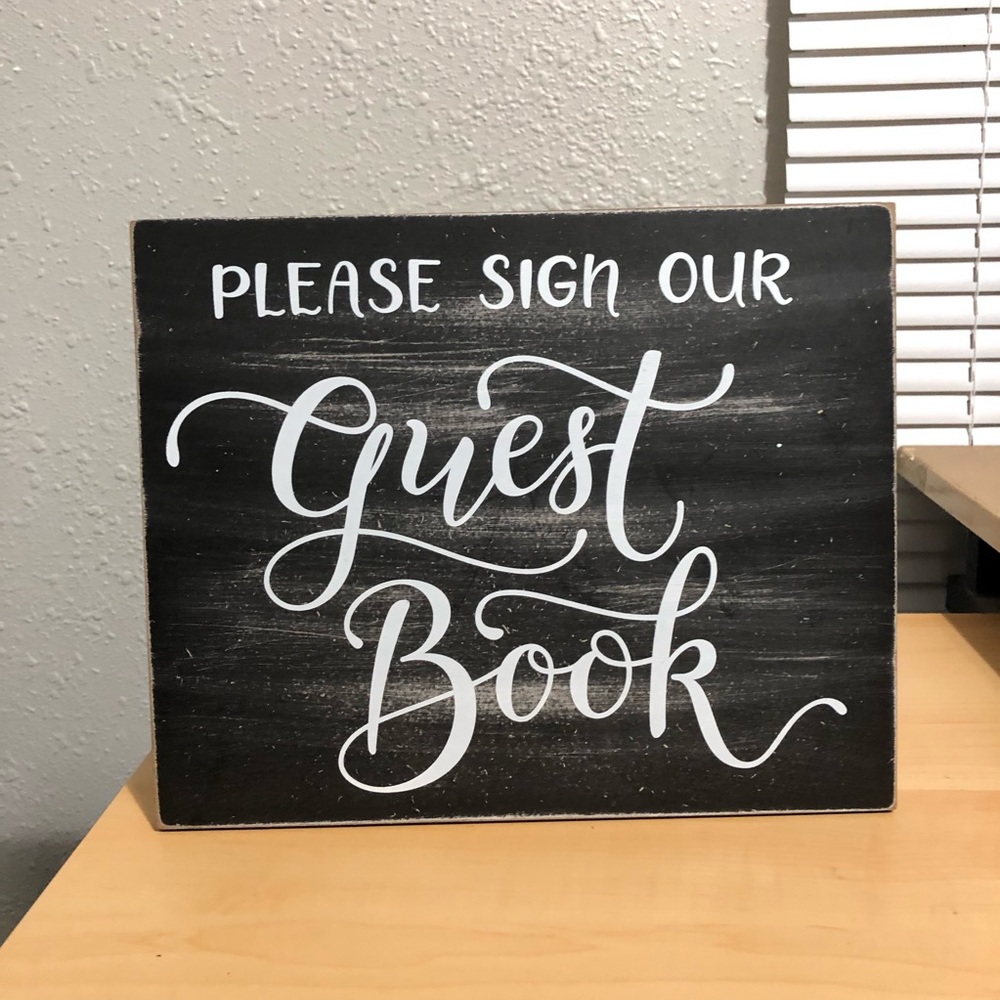 Rustic Guest Book Wedding Decor Sign - Picture 5 of 6